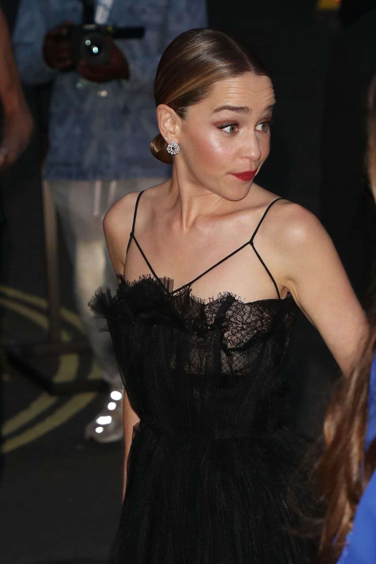 Emilia Clarke Dazzles in Cut-Out Black Gown at Vogue World Show