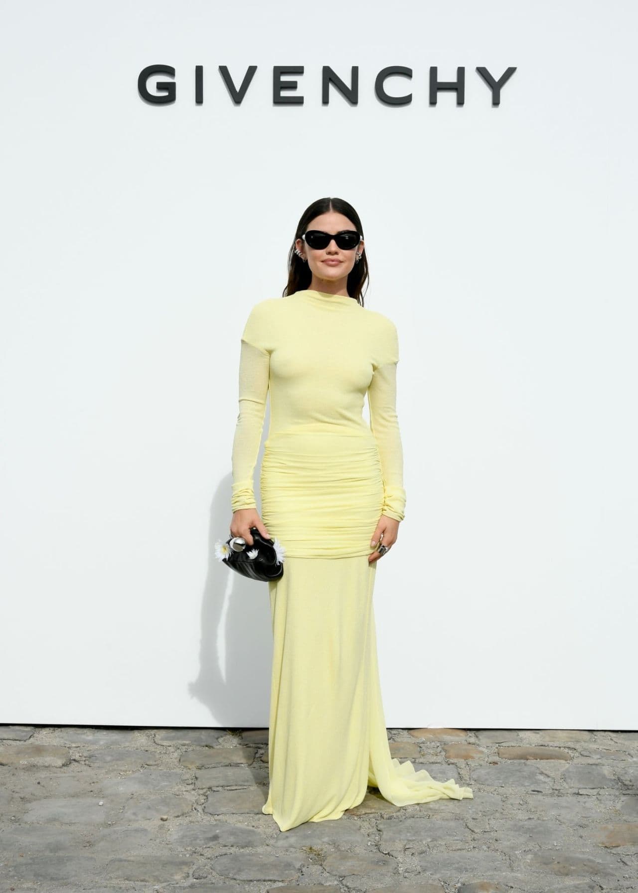 Lucy Hale Shines in Yellow Givenchy Gown at Paris Fashion Week