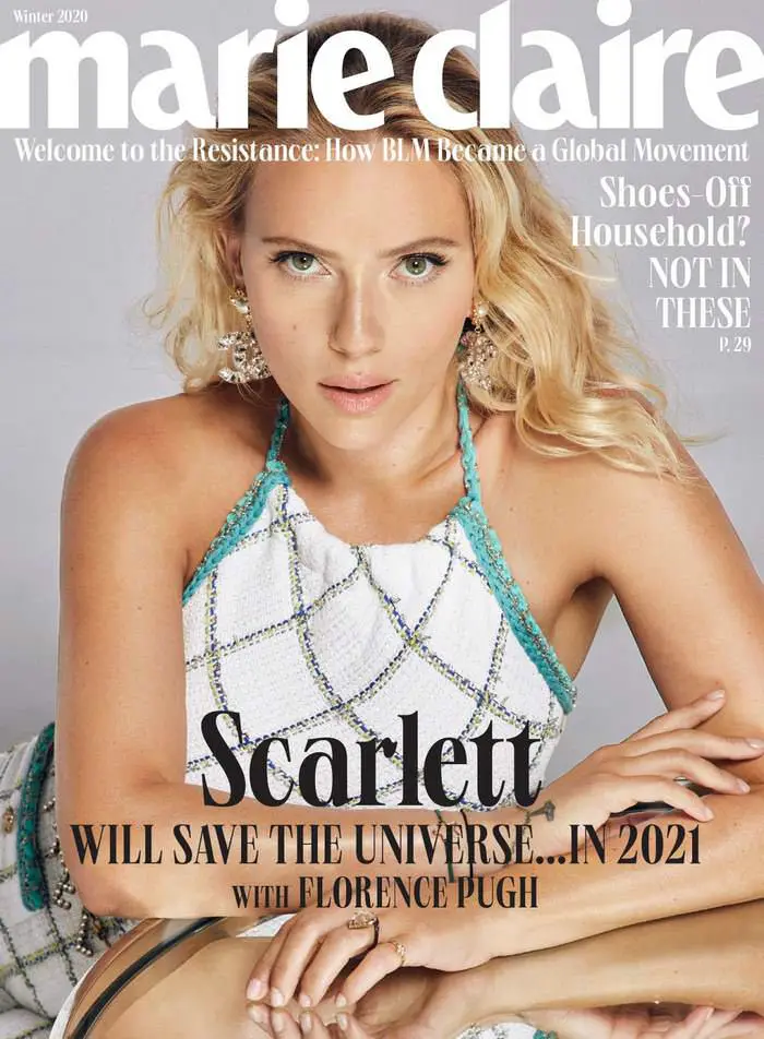 Scarlett Johansson on the Cover of Marie Claire Magazine October 2020
