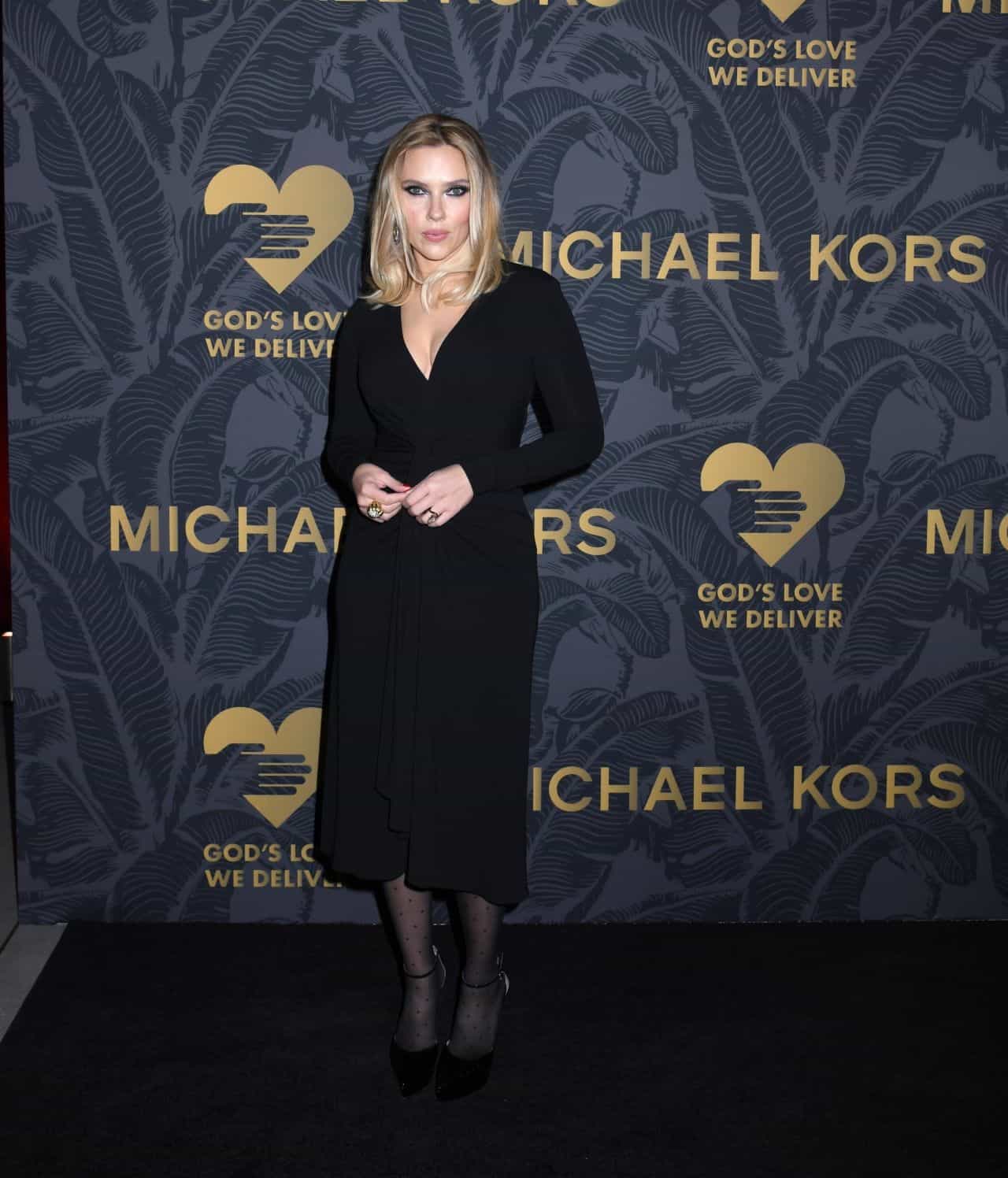 Scarlett Johansson in Elegant Wrap-Style Dress at 2023 Golden Heart Awards