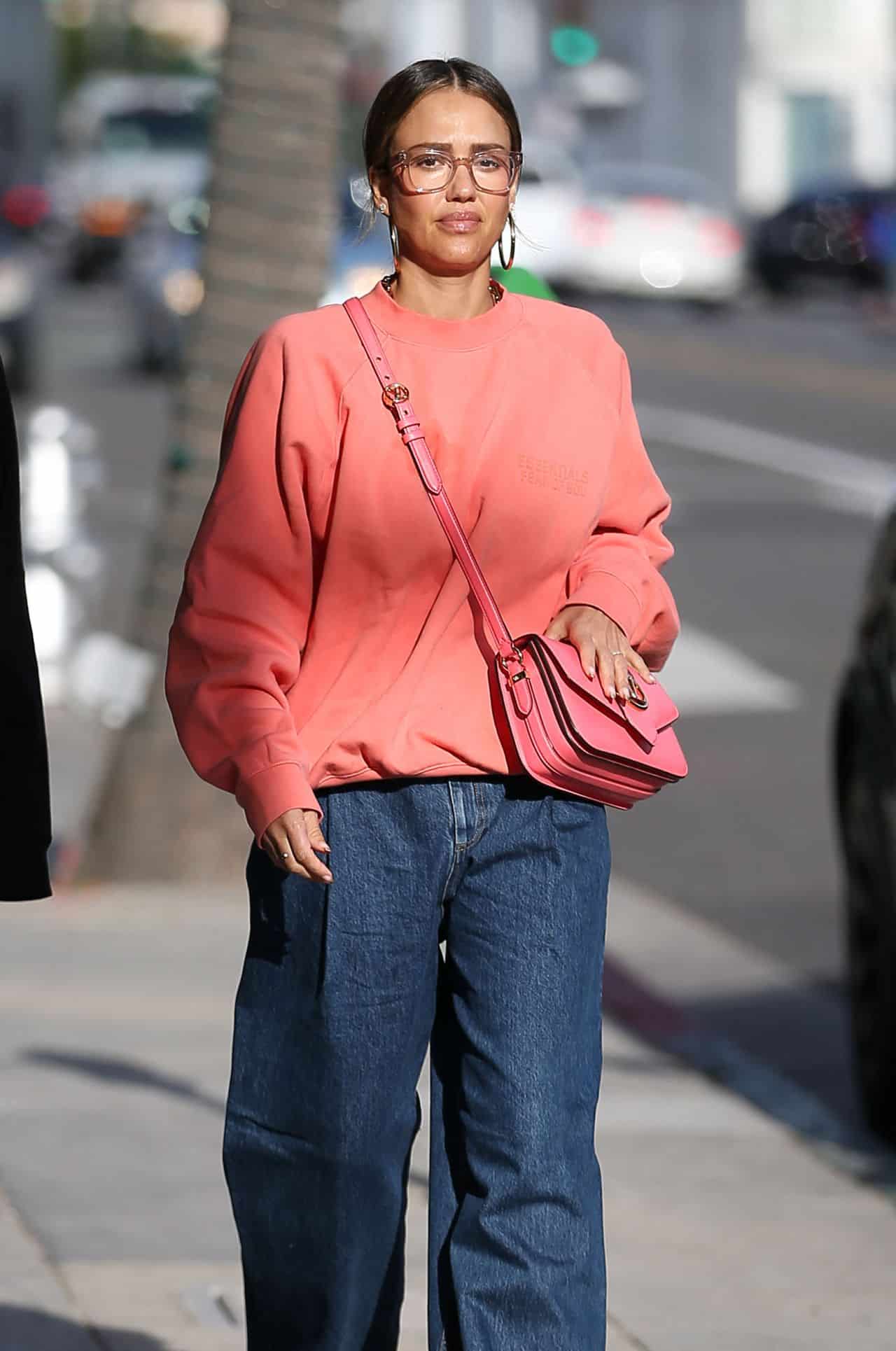 Jessica Alba Showcases Effortless Style in Oversized Top and Wide-Leg Pants