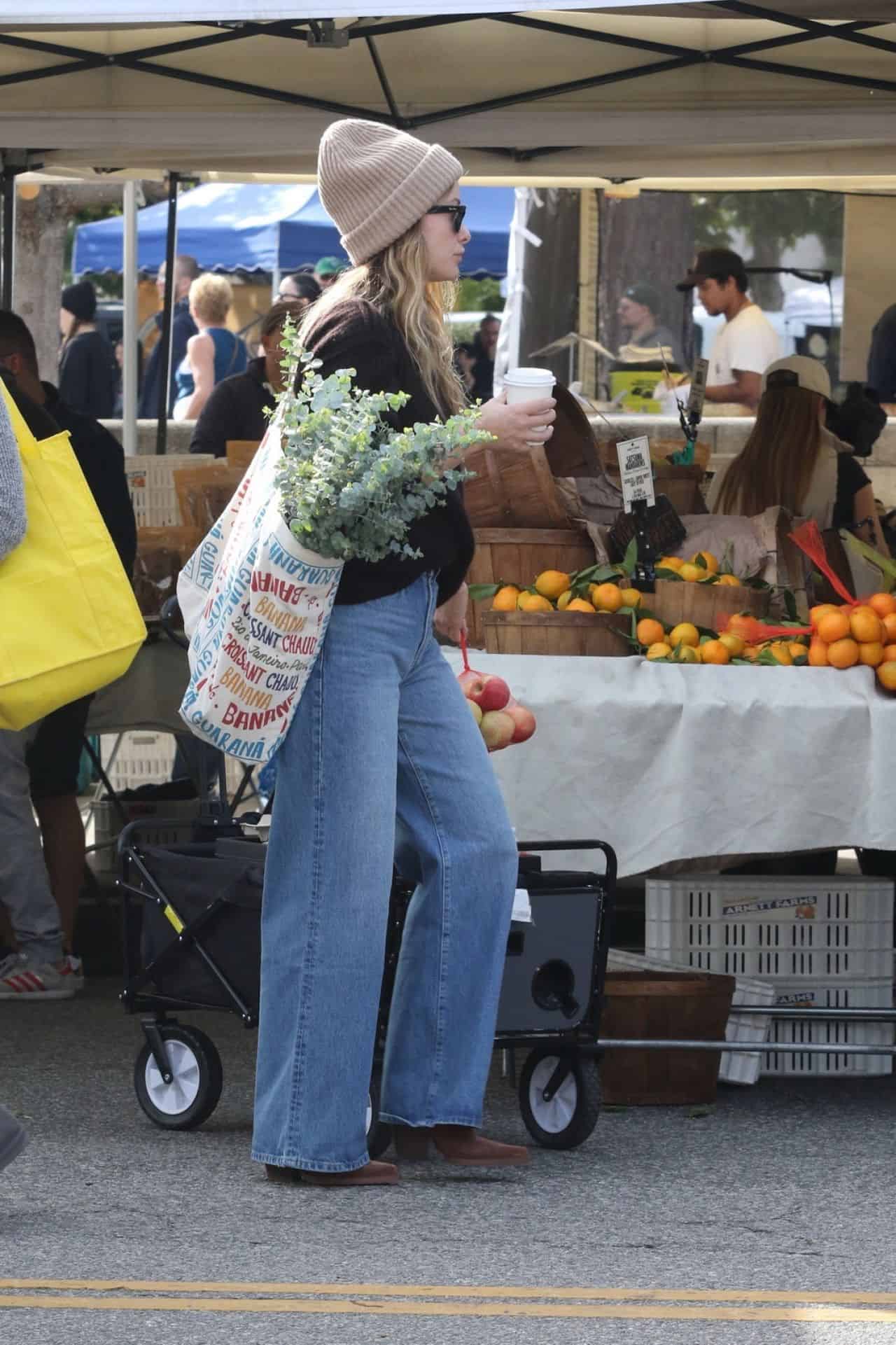 Olivia Wilde Shines in Simple Yet Stylish Ensemble at Local Market