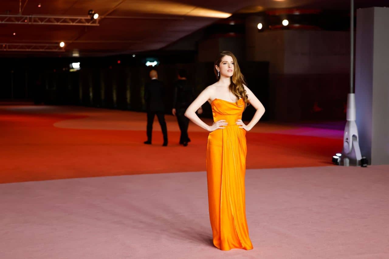 Anna Kendrick Shines in Vibrant Orange Dress at Academy Museum Gala