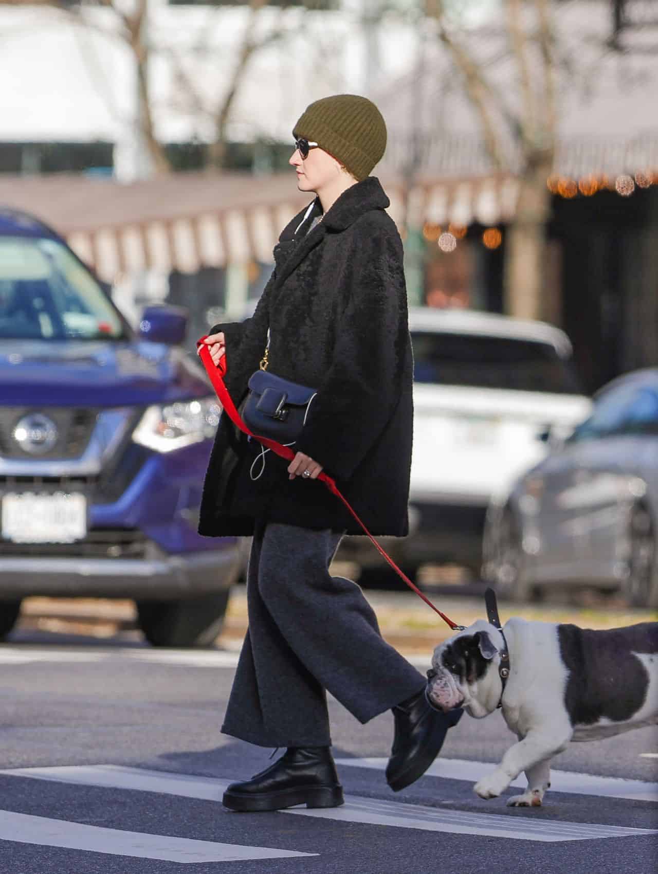 Julia Garner Sports a Relaxed Look During Her Dog Walk in New York