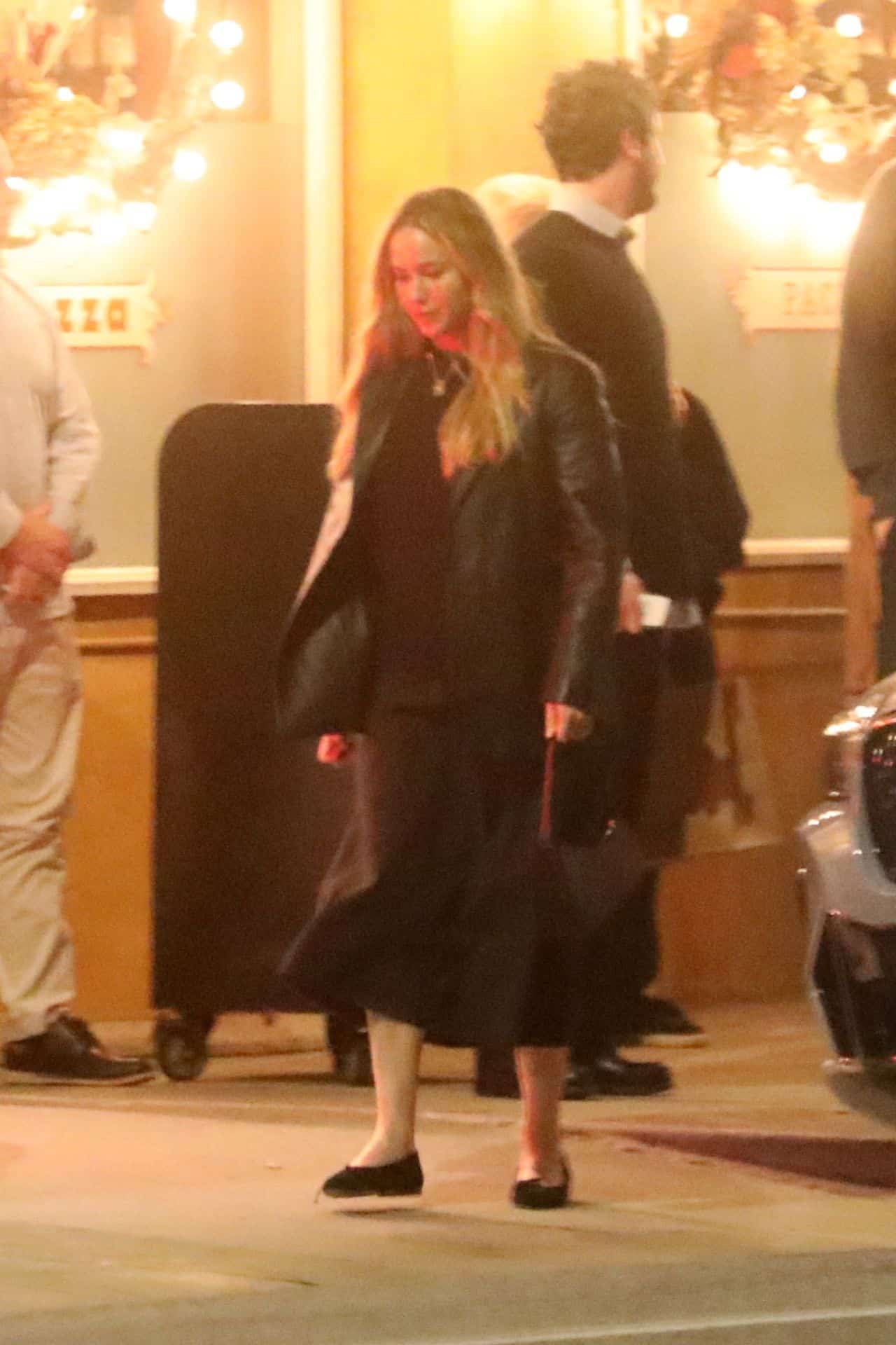 Jennifer Lawrence Radiates Casual Elegance in Chic Leather Jacket and Flowing Skirt