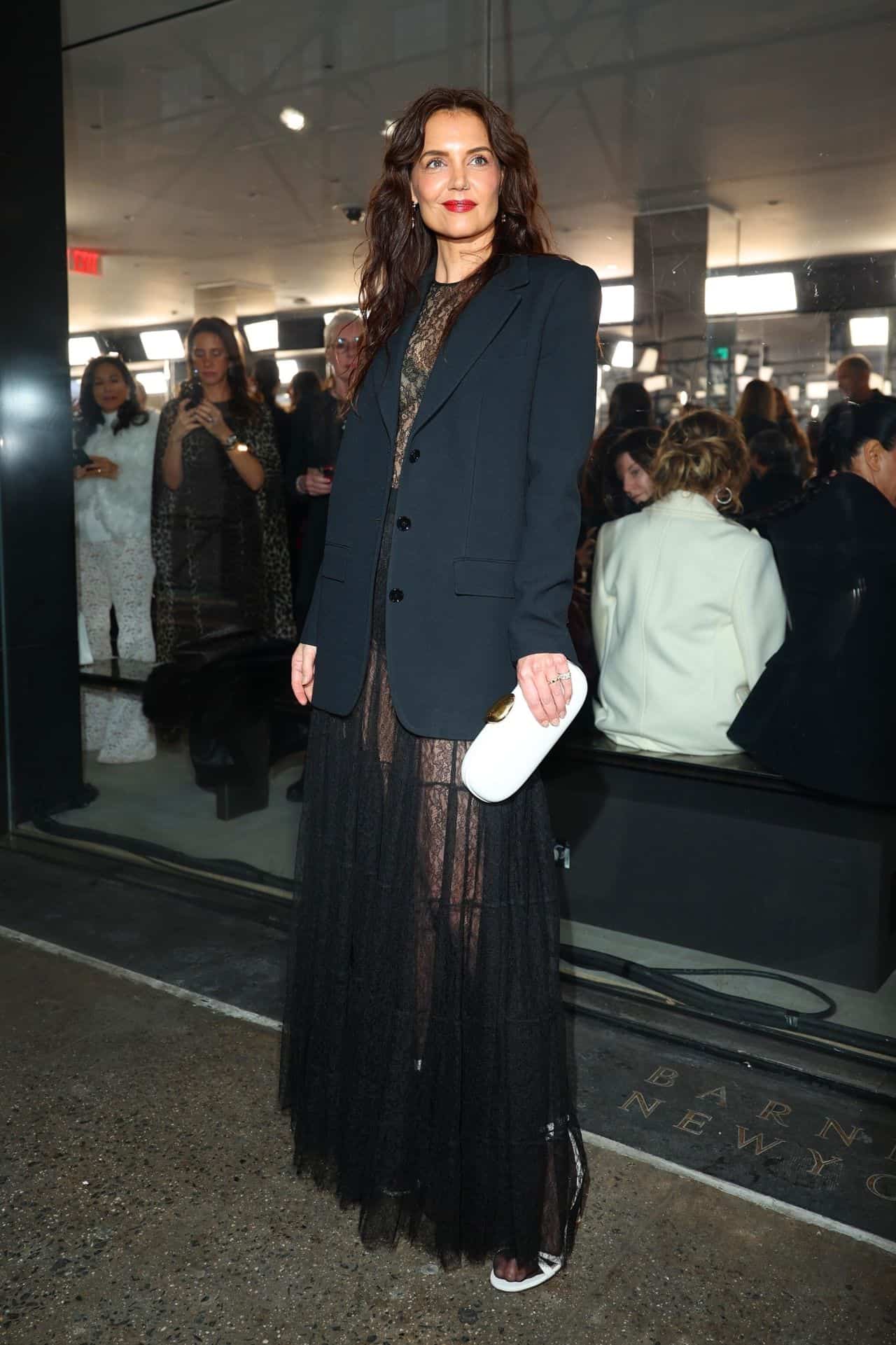 Katie Holmes Flaunts Sophistication at NYFW 2024 Michael Kors Show