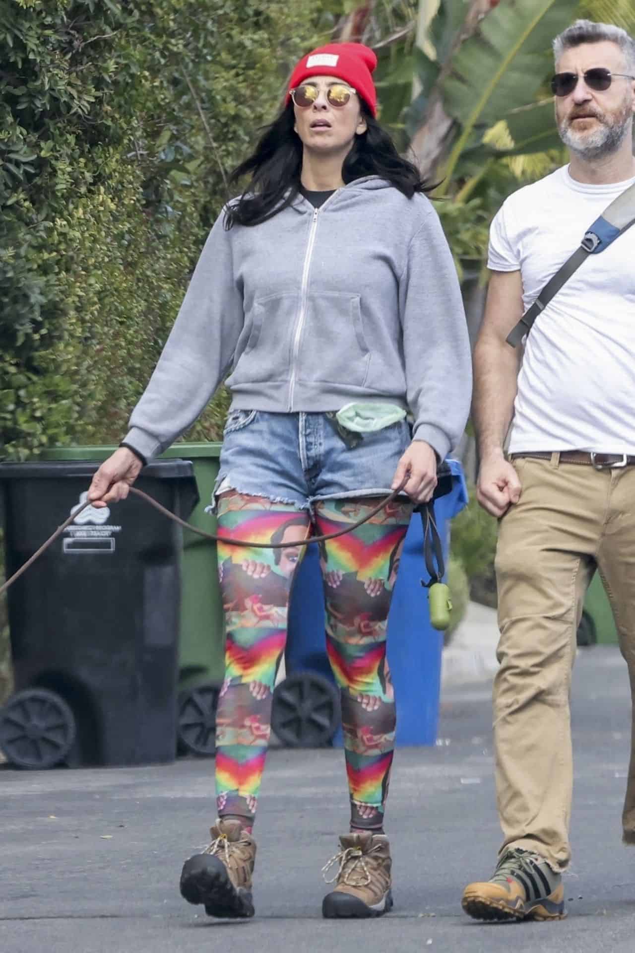 Sarah Silverman Exudes Relaxed Chic in Hoodie and Multi-Colored Leggings